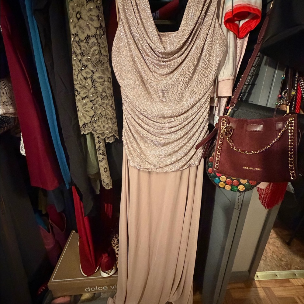 Chic Beige Draped Wedding Dress